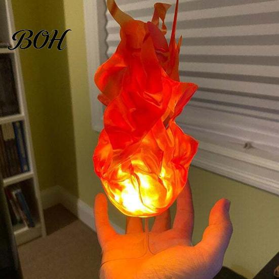 Decorative Fireball for Cosplay Floating Prop, LED Glowing Flame Halloween Handheld Prop Cosplay, Battery Operated Lamp Powered Stage Light