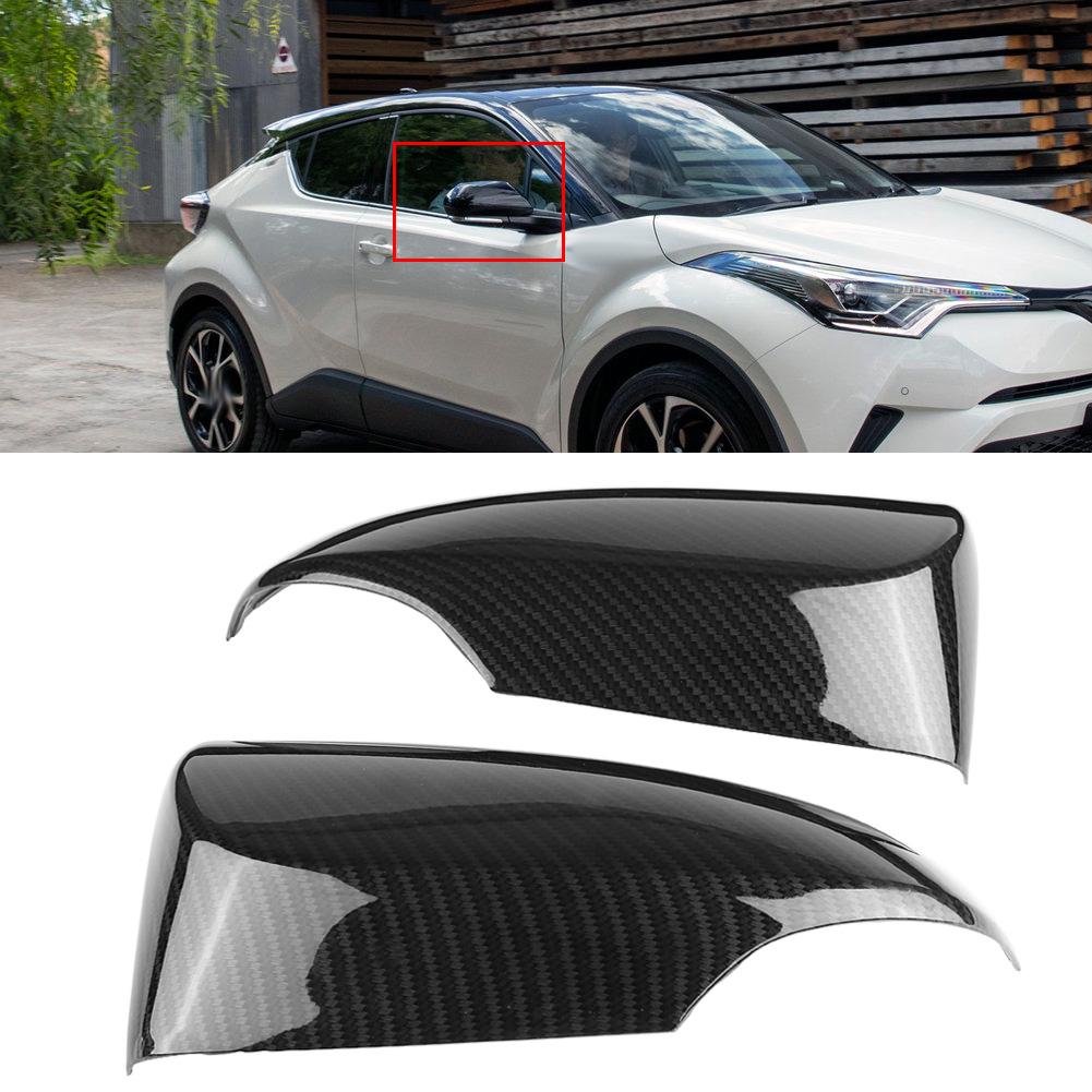 1 Pair of Carbon Fiber Style Rear View Side Mirror Cover Trim Fit for Toyota CHR