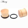 Alisouy 2PCS цилиндрические серьги-заглушки из натурального дерева для ушей, серьги-туннели, растяжители, расширители, спираль для пирсинга, украшения для тела