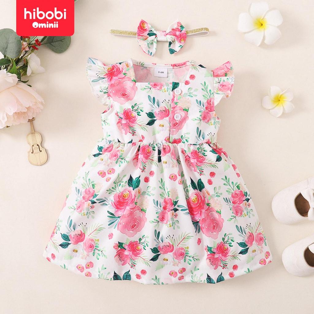 Hibobi 2024 летнее новое повседневное милое корейское элегантное бандана без рукавов с круглым вырезом, маленькое платье с цветочным принтом
