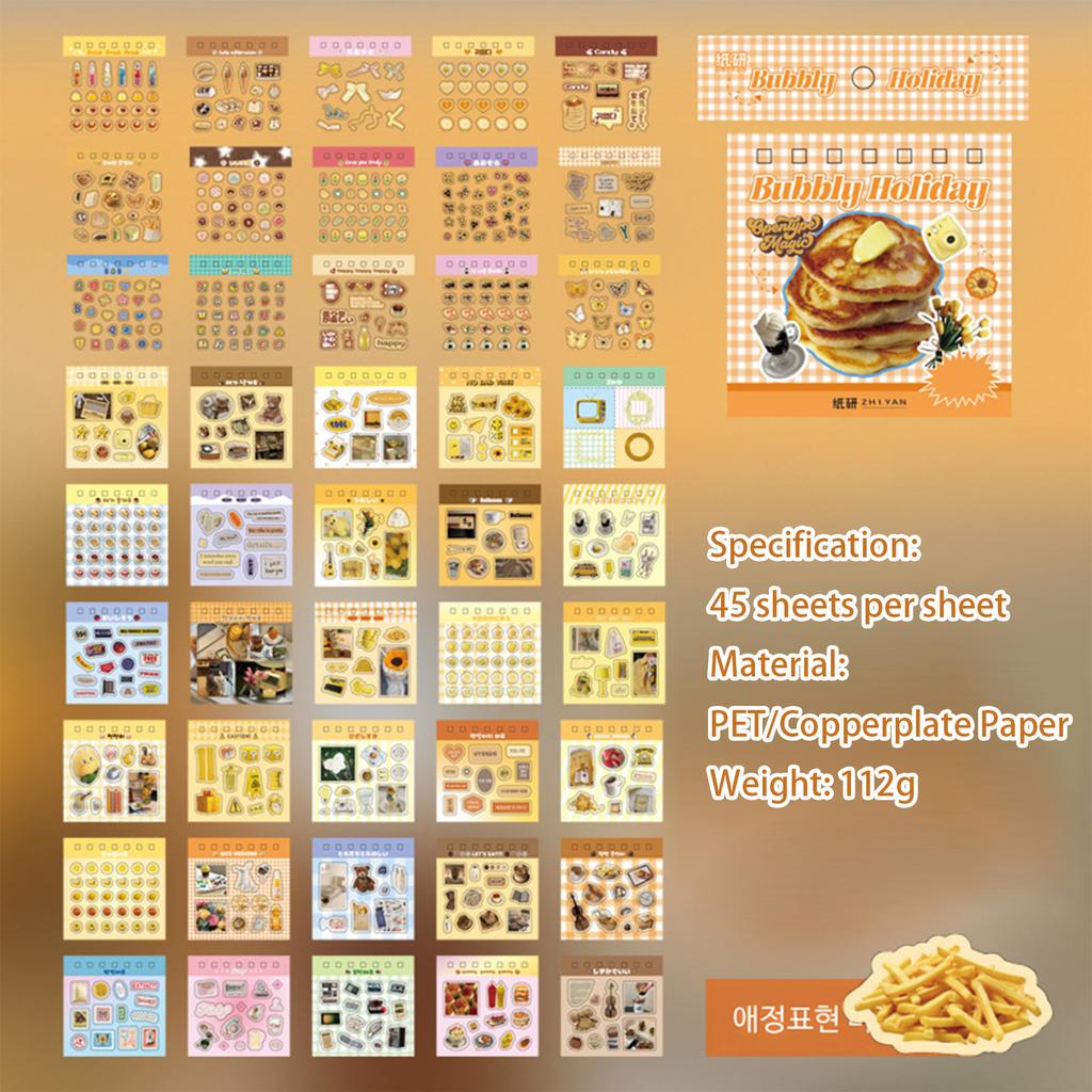 Creative Sticker Book Colorful Holiday Coil Sticker Album Compact Portable Stickers for Journaling Scrapbooking DIY Crafts