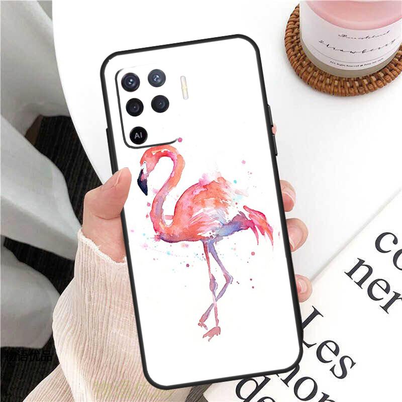 Чехол-фламинго для Oppo A58 A5 Pro A15 A16 A17 A57 A77 A94 A74 A54 A76 A96 A40 A60 A80 A18 A38 A78 A98