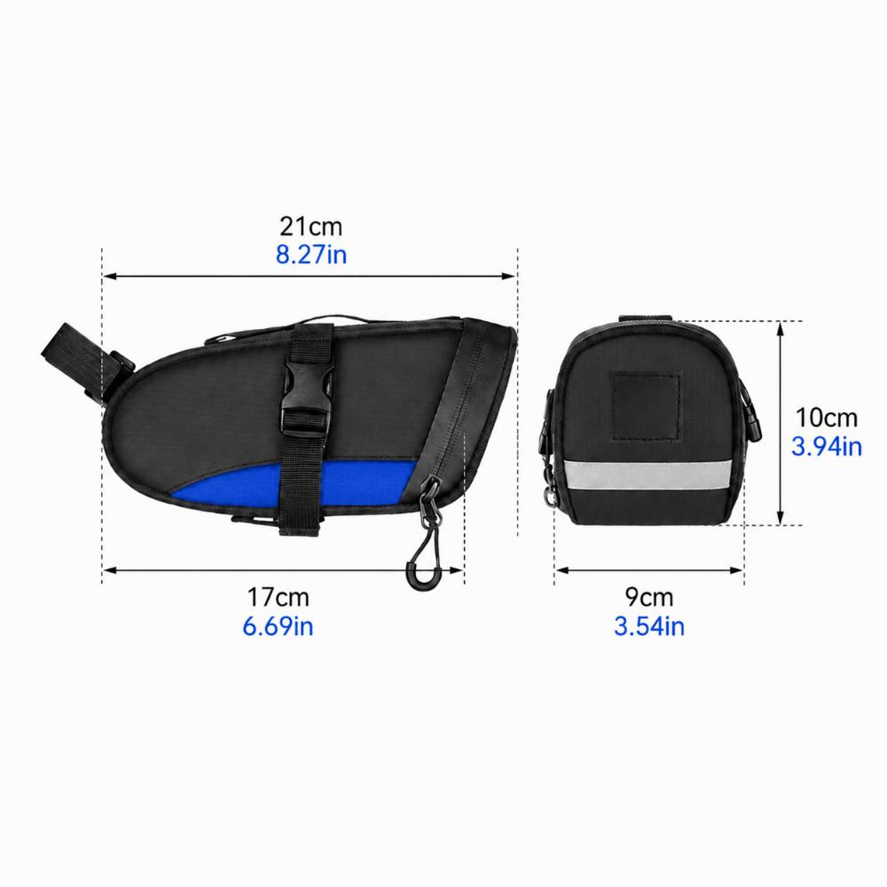 with Reflective Bike Saddle Bag 1.2L Capacity Bicycle Seat Bag for Mountain & Road Bike