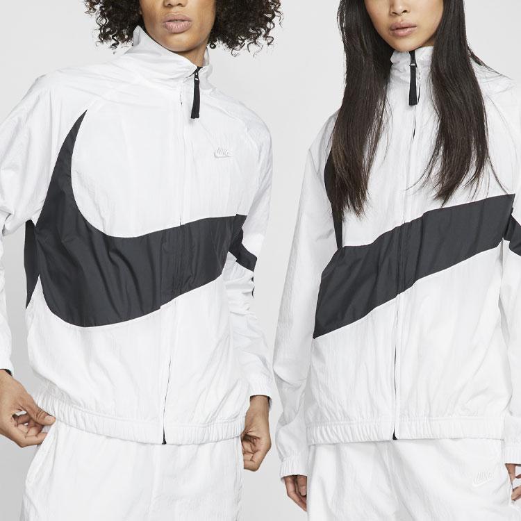 Nike Заметная тканая куртка Big Swoosh (Азия) Белая мужская уличная одежда AR3133-100