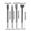 4Pcs Round Shank Hammer Drill Bit Pointed /Flat Bit Rotary Hammer Gouge Set  Tile Slotting