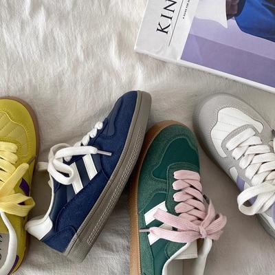 Корейская обувь кеды женские шикарные универсальные ретро немецкие тренировочные туфли ins тренд 2025 новый оригинальный дизайн белые туфли