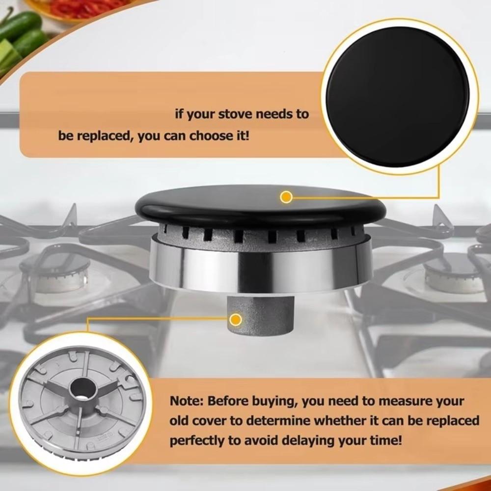 4pcs Concave Shape Cooker Hob Burner Cap Metal Flame Cap Cookware Tools Burner Crown Oven Use