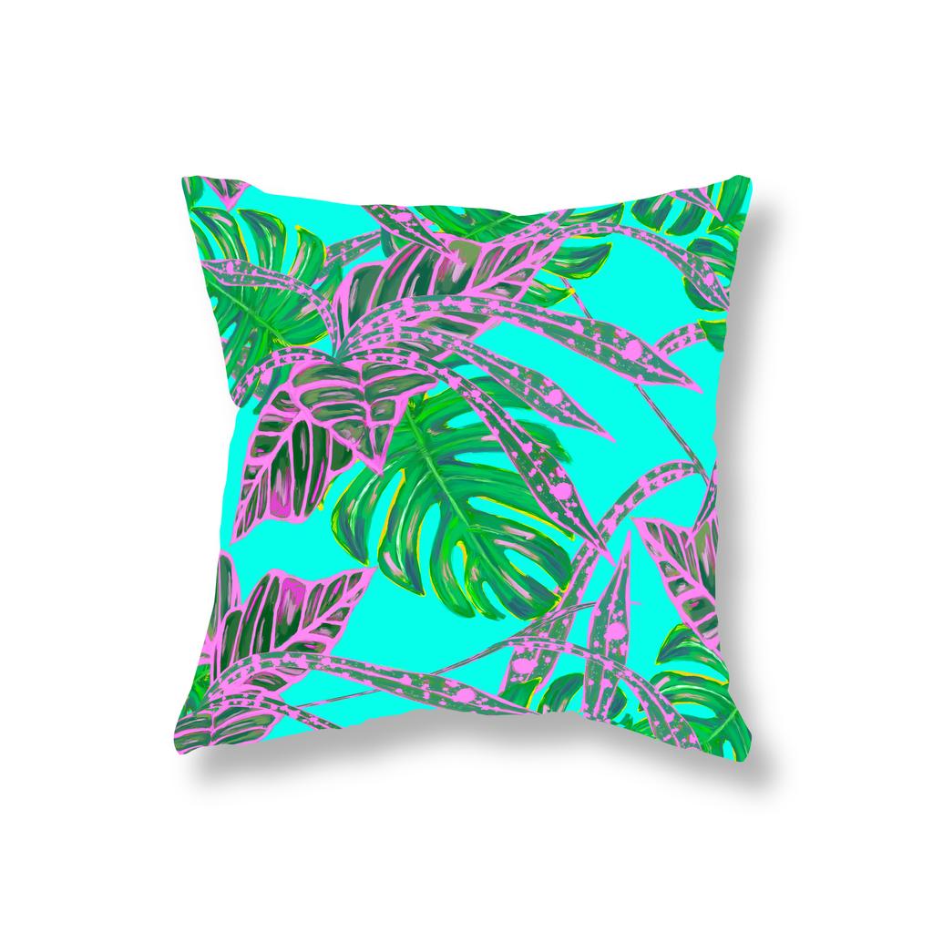 Красочные художественные наволочки с листьями растений, украшения для дивана, прикроватные тумбочки для офиса, игрового стула, чехлы для подушек, украшения дома 45x45 см