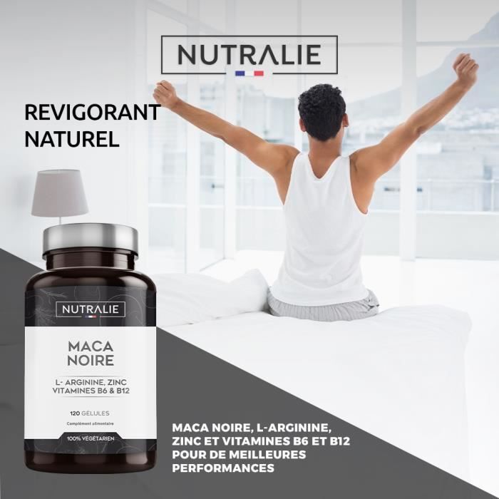 MACA 24000 mg + L-Arginine, Zinc et vitamines B6 et B12 - 120 Gélules NUTRALIE