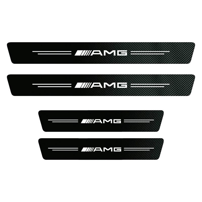 ZLLB1 Car Door Sill Scuff Plate Decor Carbon Fiber Stickers For Mercedes Benz AMG W203 W206 W220 W205 W211 W212 W201 W168 W169 GLA GLC