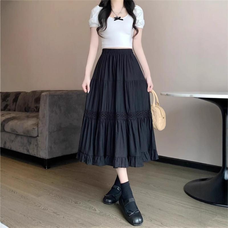 Elegant High Waist White Maxi Skirt With Shear Chiffon Fabric For Summer Casual Wear