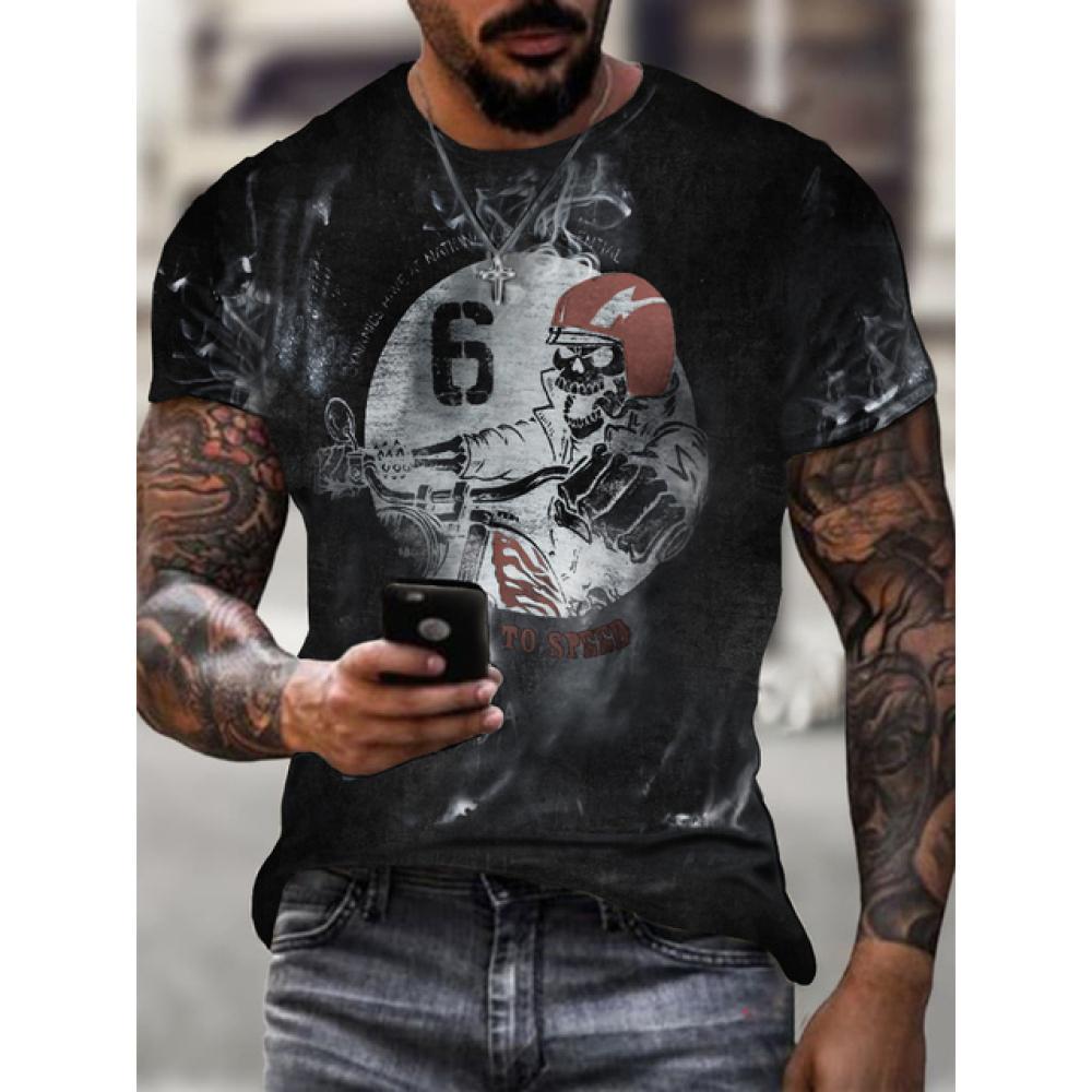 Летняя новая графическая повседневная футболка с короткими рукавами для мужчин, уличная одежда большого размера, футболки большого размера с 3D цифровой печатью для мужчин