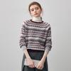 Kemengboka 2025 Fall/Winter Women's Retro Fair Isle Cashmere Knit Sweater