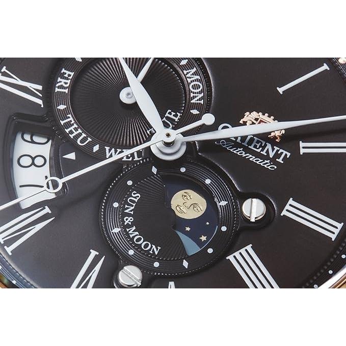 Orient Мужские механические часы Sun & Moon Automatic, коричневые, классический дизайн с внутренней гарантией
