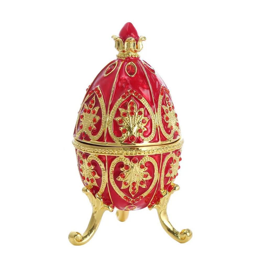 Vintage Russian Faberge Pelican Egg Organizer With Alloy Construction For Home Decor