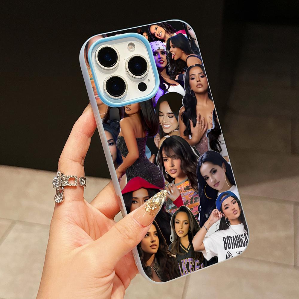 Fashion Becky G Jelly Double layer Light Blue Mobile Phone Case for iPhone 17 16 15 14 13 12 11 Air Pro Max Plus Protective