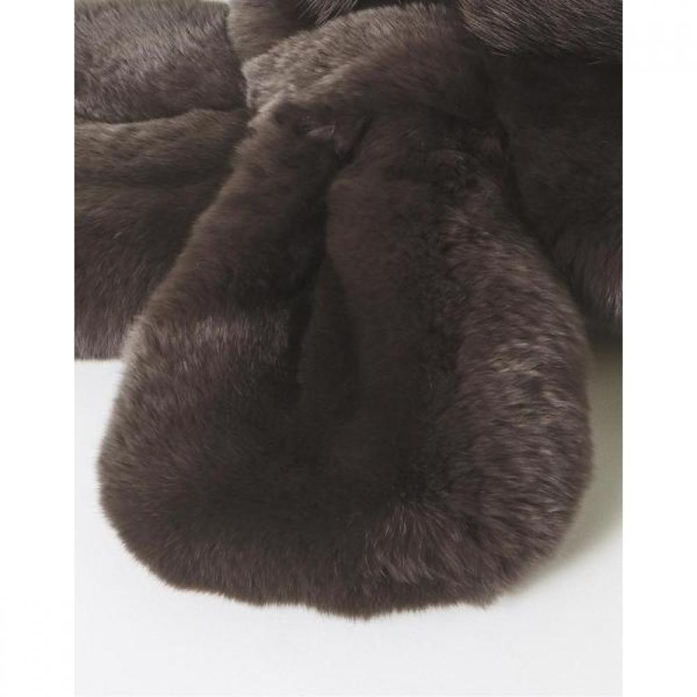 DakS Women S Fox Fur Muffler Dark Gray Dbmu3f741g3