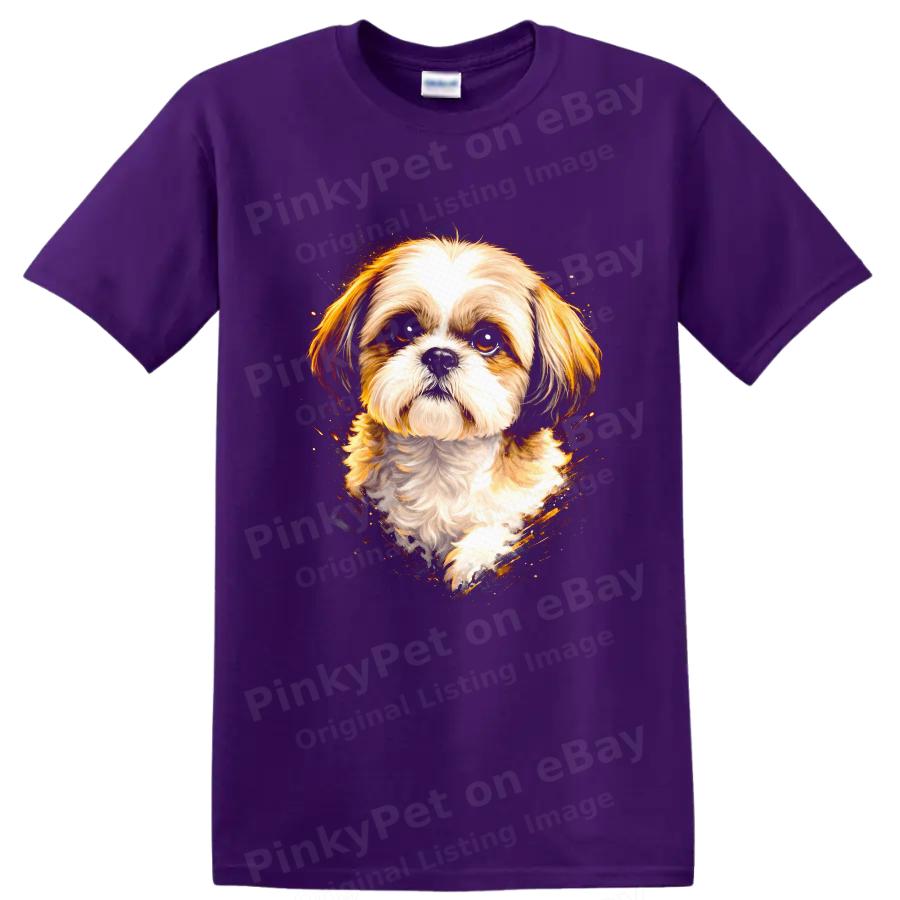 Dog Portrait T Shirt Cute Dog Lover Tee Shih Tzu Fan Art Animal Design