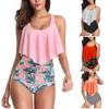 Bikini Ruffle Print Covers The Belly And Shows Thin Split Swimsuit Women