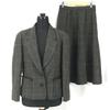 Made In Germany / Leilian / 80% Alpaca Single Suit Set / Long Skirt [Women’s M / 9 / Gray Check] Shoulder Pads(USED)