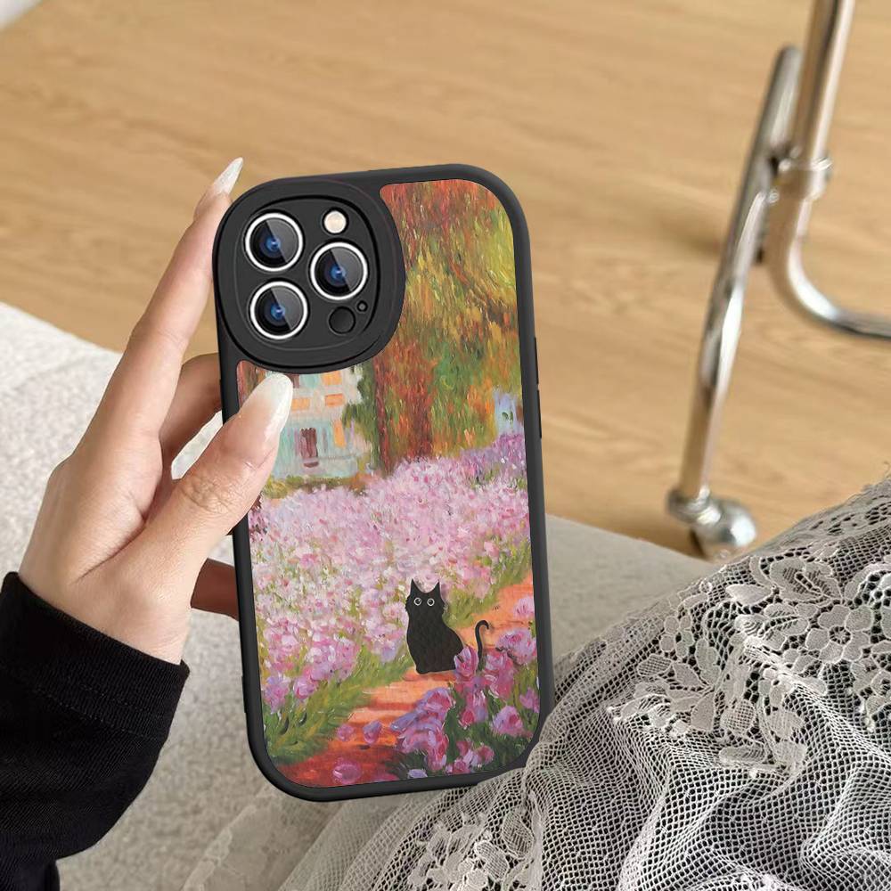 Смешные коты Ван Гог Чехол для телефона Для IPhone 16 15 14 13 Pro Max 11 12 Plus Кожаный Силиконовый Чехол