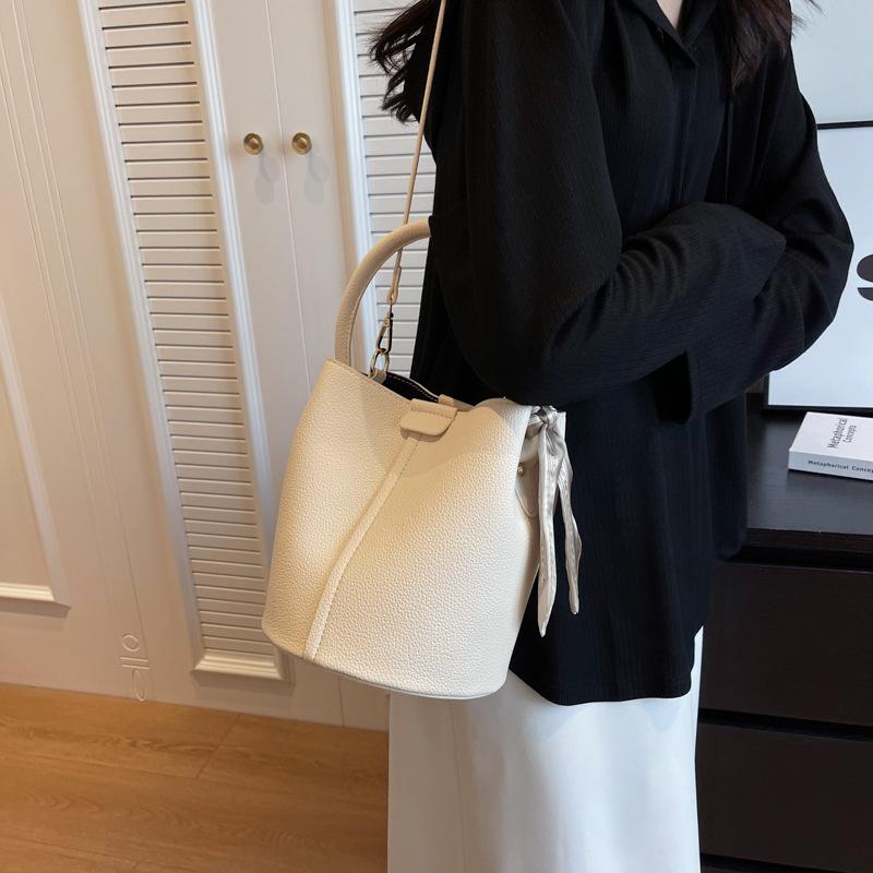 Новая модная универсальная однотонная сумка-ведро, портативная на плечо, через плечо, женская сумка