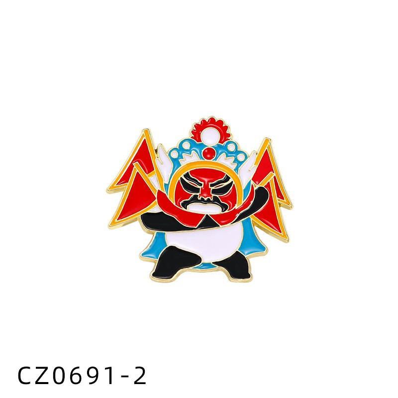 Zinc Alloy Enamel Dropping Brooch, Cute Cartoon Lucky Panda Snake Pattern 2025 Year of the Snake, New Year Festival Decorative Lapel Pin Badge