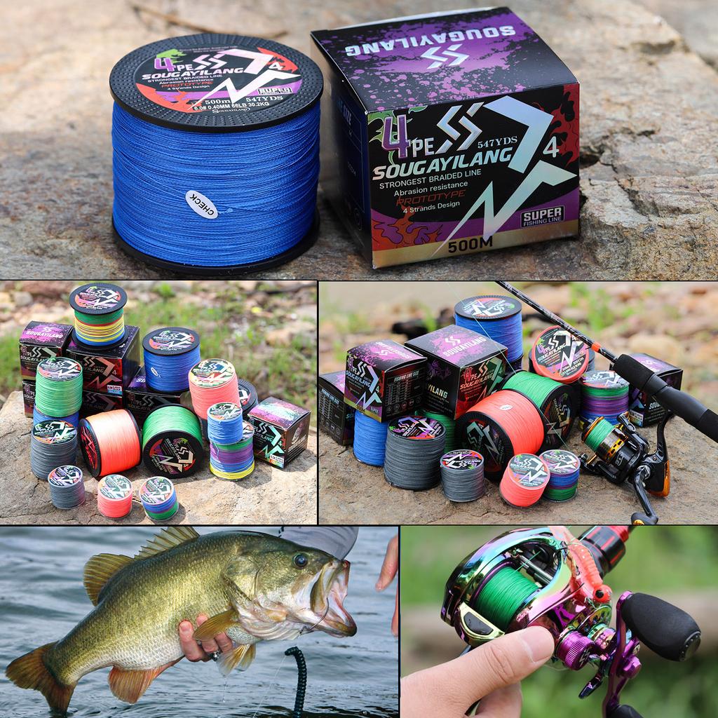 SOUGAYILANG Fishing Line 100M PE Braided Fishing Line 4 Stands Fishing Line Strong PE Braided Fishing Fishing Lines