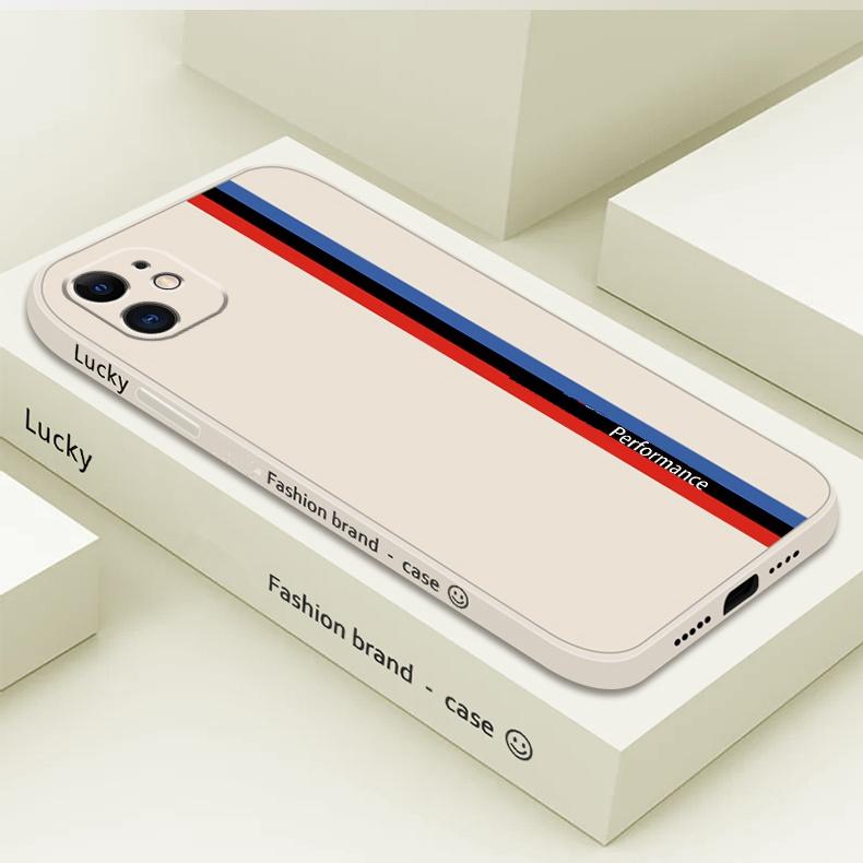 Luxury Fashion Case For Iphone 14 13 11 12 Pro Max XR XS X 6 7 8 Plus SE Case Straight Edge Soft Liquid Silicone Protective Cover