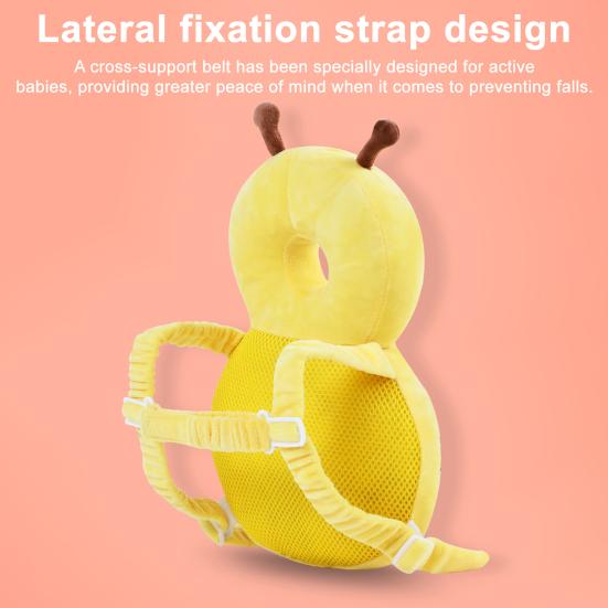 Baby Head Protector Bumble Bee Backpack Stuffed Bee Head Protection Back Pack with Horizontal Fixing Belt for 5-24 Months Toddler