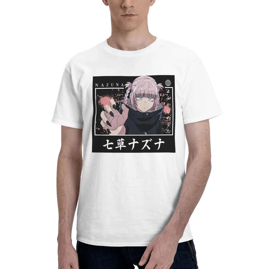 Call of The Night Anime Nazuna Nanakusa 100 Cotton TShirt Mens Classic T Shirts Men Crew Neck Short Sleeve S6XL