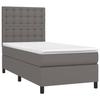 Maison Exclusive - Sommier à lattes de lit avec matelas Gris 90x190 cm Similicuir