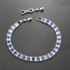 Fashion New 18k Gold-plated Boutique Rectangular Colored Cubic Zirconia Bracelet Rainbow Crystal Tennis Chain Bracelet for Women