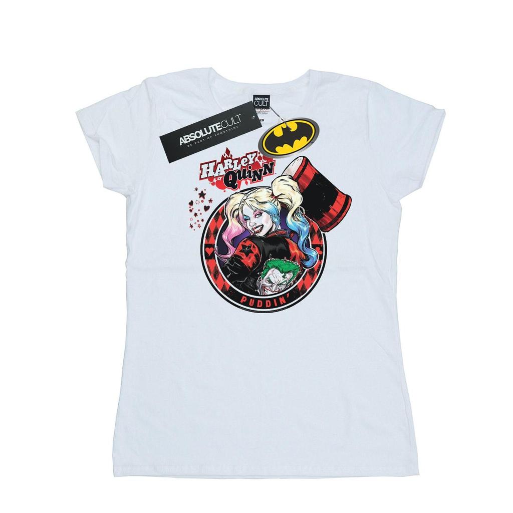 DC Comics Womens/Ladies Harley Quinn Joker Patch Cotton T-Shirt