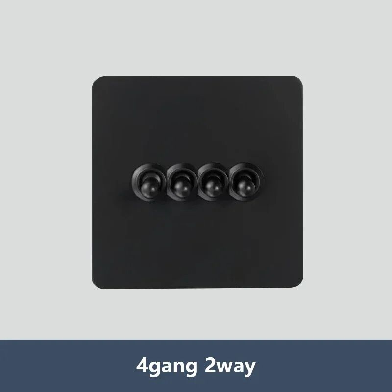 Depoguye Высококачественный черный винтажный европейский выключатель лампы розетка из нержавеющей стали тумблерный переключатель универсальный настенный выключатель света