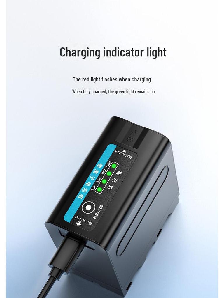 Dual NP-F980/970/960/750/770 Camera Battery with USB Charger for Sony