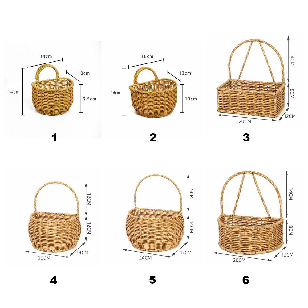 Коричневые подвесные корзины ручной работы с ручкой. Настенная корзина. Креативная кухонная корзина для хранения.