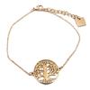 [P7713] - Rose Gold 'Tree of Life' Steel Bracelet - 16 Mm