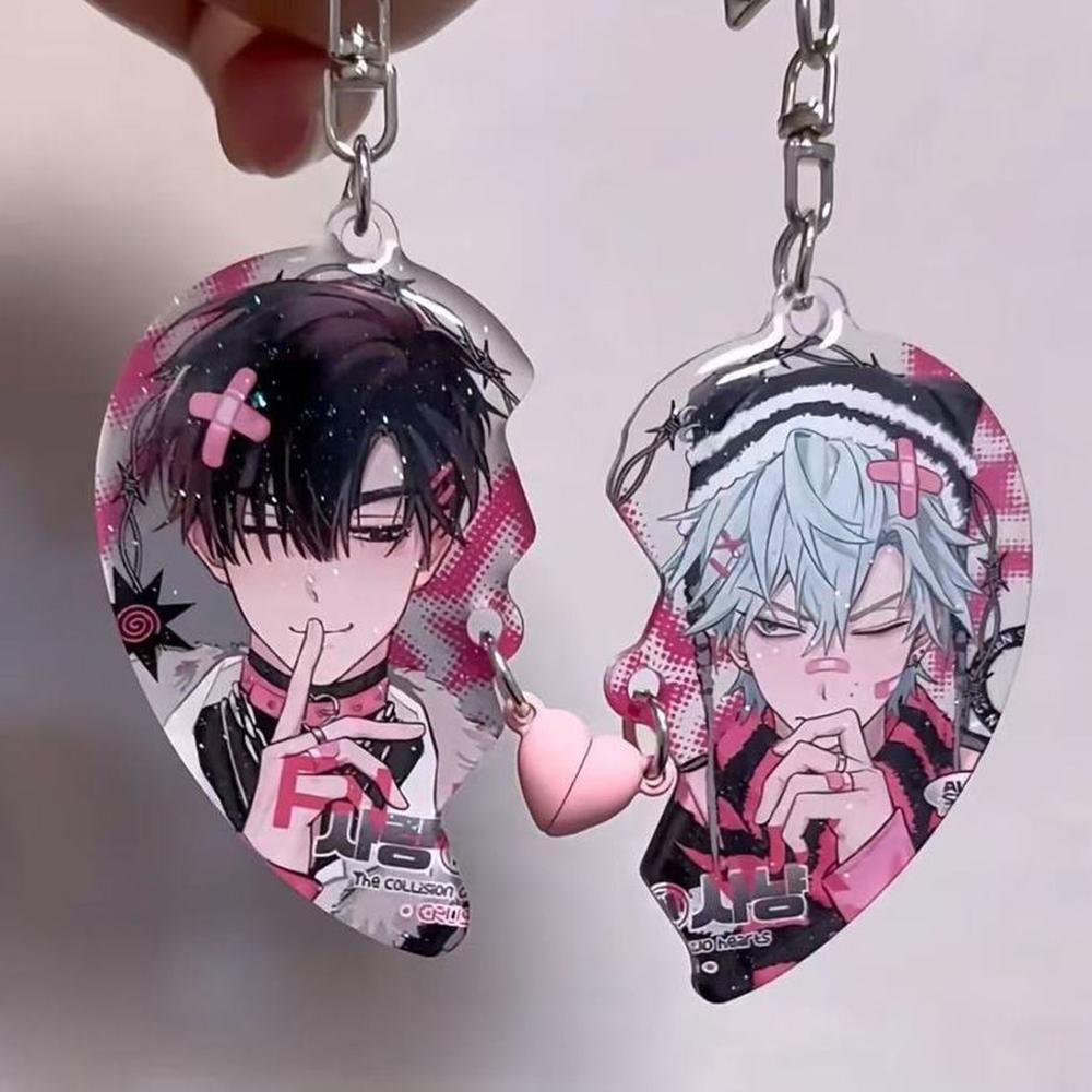 Anime ALIEN STAGE Keychain Till Ivan Heart-Shaped Magnetic Pendant Cute Bag Pendant Key Ring Acrylic Cartoon Girl Gifts