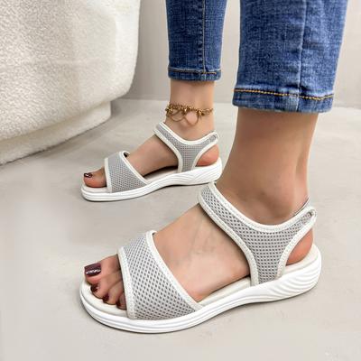 Новые женские летние сандалии сетчатые повседневные сандалии-рыбий рот спортивные сандалии больших размеров 43 летающие плетеные туфли на плоской подошве сандалии женские
