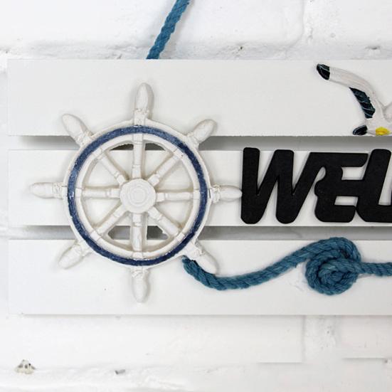 Mediterranean Welcome Doorplate Hanging Pendant Sign Home Store Door Wall Decor