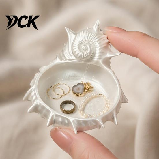 Sea Snail Jewelry Bow 3D Printed Conch Tray, Dish Bowl for Tray Organizing Necklaces Earrings, Decorative Ocean Theme Desk Organizer