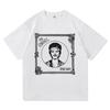 2026 Summer Trend Tshirt Breathable Cotton Retro Music Style Portrait Rose Letter Graphic Print Unisex Casual Sweat Tops