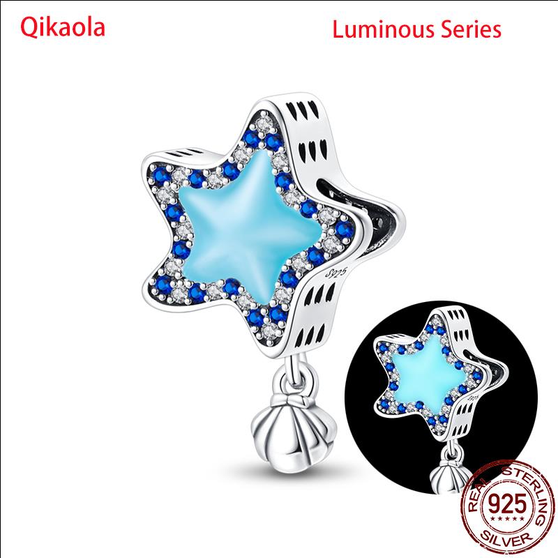 Original 100% sS925 Sterling Silver Luminous Octopus Ocean Series Charms Fit Bracelet DIY Beads Ms Jewelry Gift New In