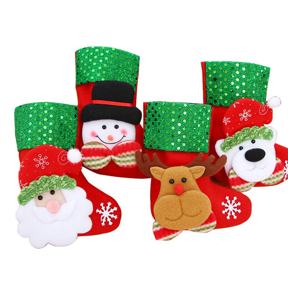 Xinlhanlh Christmas Santa Elk Snowman Bear Stocking Sock Gift Bag Hanging Party Tree Decor
