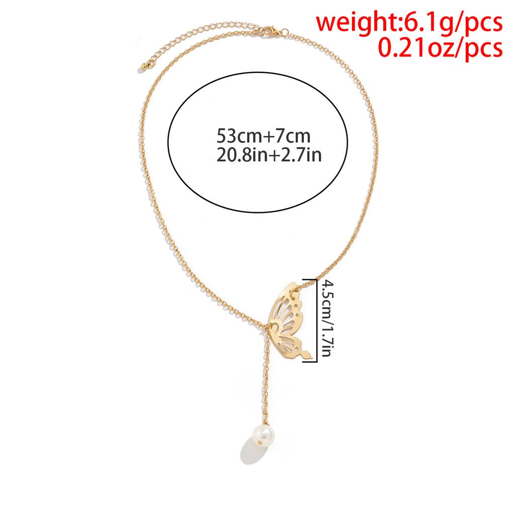 Антикварное ожерелье-цепочка с искусственным жемчугом и кулоном-бабочкой, подвески, серебристые украшения на шею для женщин, идеи подарков на вечеринку