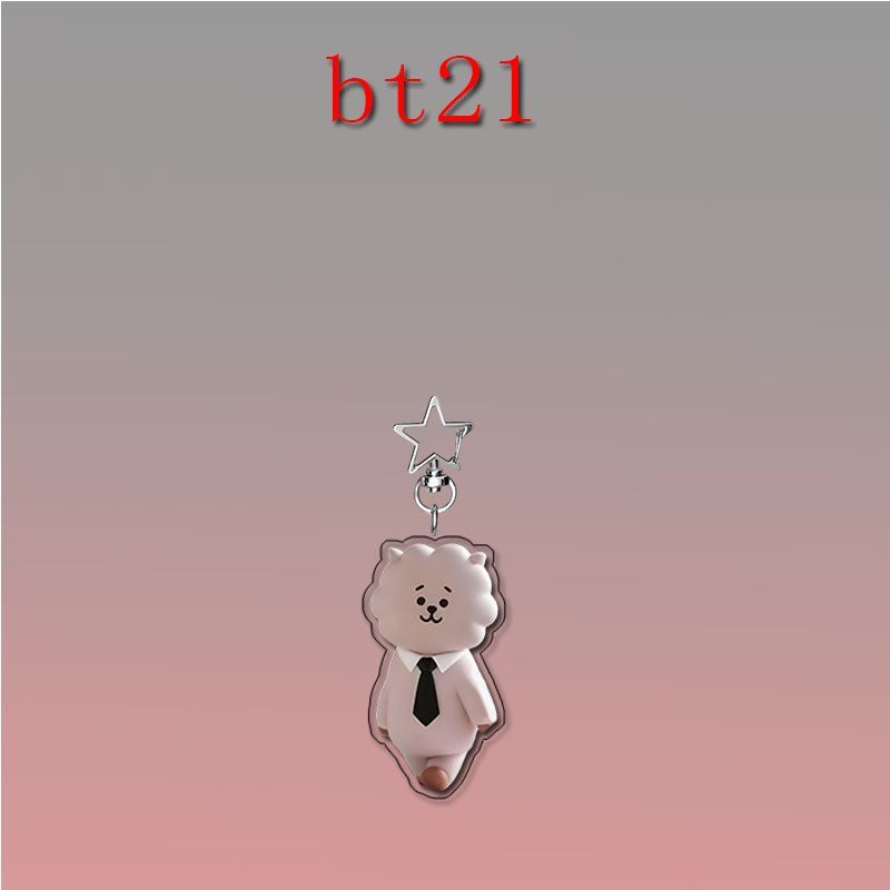 Акриловый держатель для брелоков BT21 - Милый брелок-звездочка для сумок - Портативный декор для школьных сумок - Атрибутика кумиров