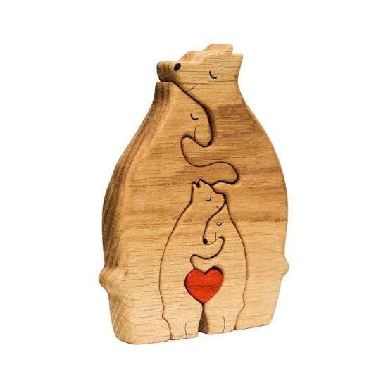 3/4/5/6 шт. деревянные медведи семейные головоломки с именем настраиваемые деревянные головоломки домашний декор развивающая игрушка подарок на день рождения