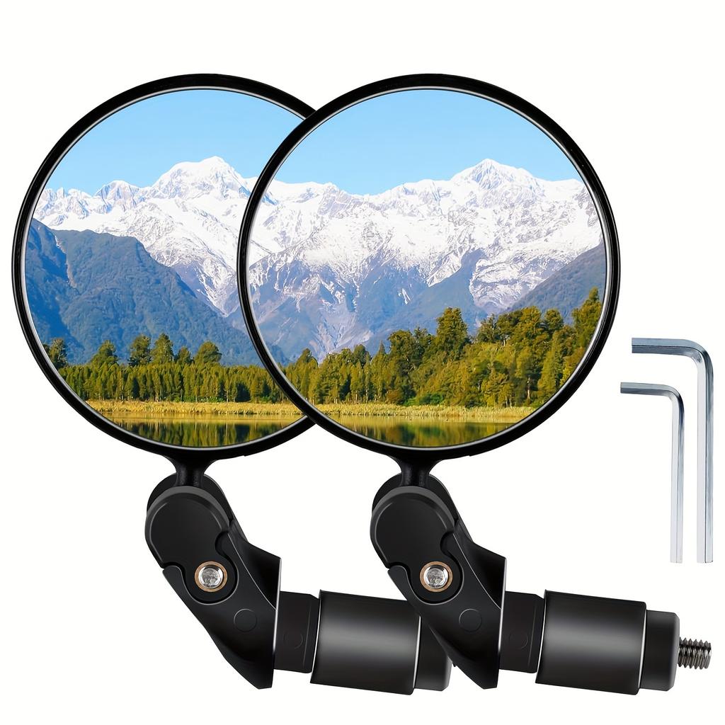 Bicycle Rearview Mirror 360° Rotatable Universal Cycling Handlebar Rear View Mirrors  Adjustable Wide Angle Mirror for Road Bike