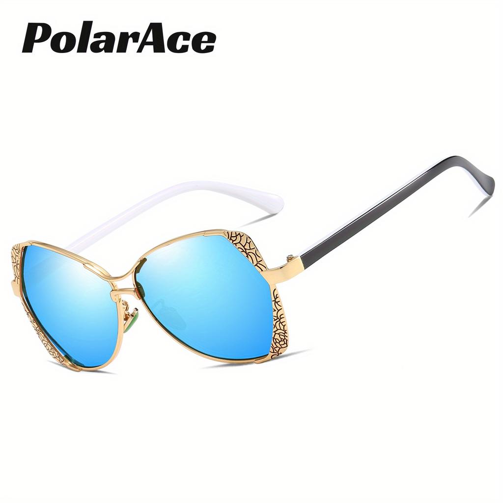 PolarAce Unisex Butterfly Frame Metal Polarized Fashion Driving Sunshade Sunglasses, UV400